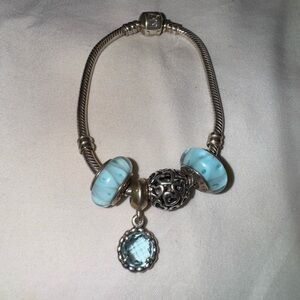 Pandora Charm Bracelet with 4 Pandora Charms Included